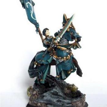 High Elf Lord / Standard Bearer on horse by johnnykangur