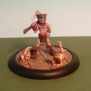 Conran the Octagenarian Barbarbarian (and floozies) by Hasslefree Miniatures by smilie23