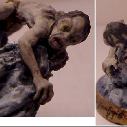 LoTR Painting Contest Golum crawling on rocks by roguetrader