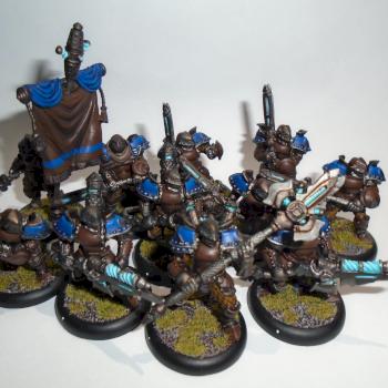 Warmachine Painted Cygnar Stormblade Infantry & Storm Gunners Plus Officer by w013ejb