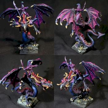 DARK ELVES LORD ON DRAGON by WY ZNAWCA