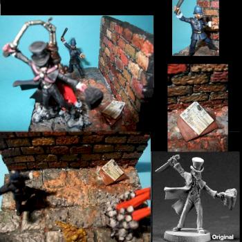 Jack the Ripper escaping by Jet Pack! The fiend must be stopped! by Byteknight