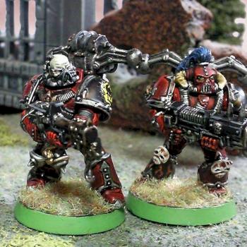 Word Bearers marines with assault weapons by Enzomadcap