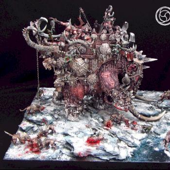 Chaos war mammoth Diorama by Awaken Realms