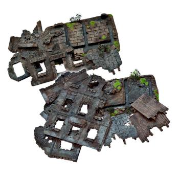 4x MULTIPLE RUINED BUILDINGS BOX w40k, mordheim scenery terrain by studiolevel