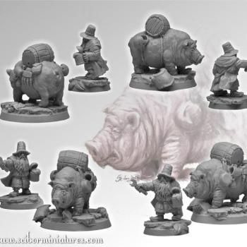 Dwarven Medic & Pig Ambulance by Scibor