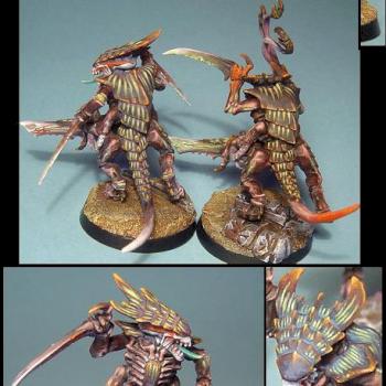 tyranids army: 5 tyranids wariors by grosbob2