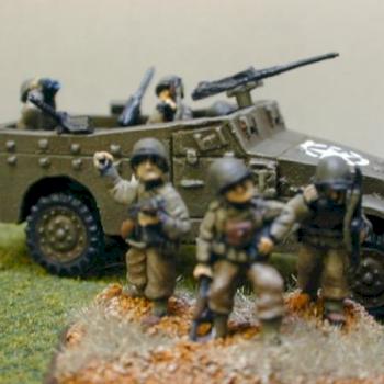 15mm Fow HQ stand and M3A1 Armored car by striker8