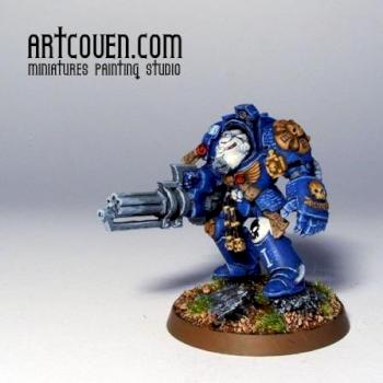 Ultramarines Terminator with Assault Cannon 1 by artcoven