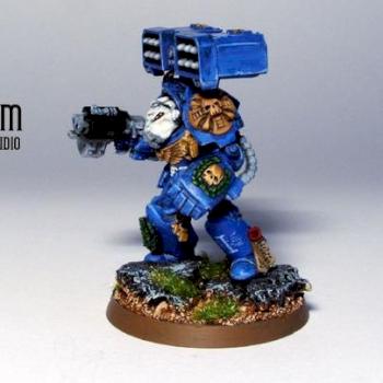 Ultramarines Terminator with Cyclone 2 by artcoven