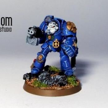 Ultramarines Terminator With Chainfist by artcoven