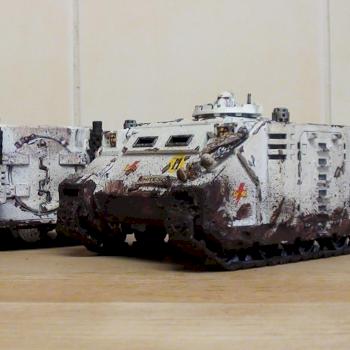 Seige of Terra era White Scar Rhinos by phagosith
