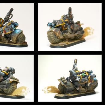 Red Scorpions biker with Melta gun by Relaxdesign minis