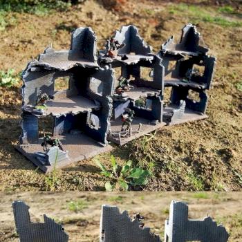 War Games Terrains Ruined Buildings SET#3 28mm Fantasy 40k by GobBoss