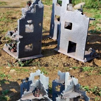 War Games Terrains Ruined Buildings SET#2 28mm Fantasy 40k by GobBoss