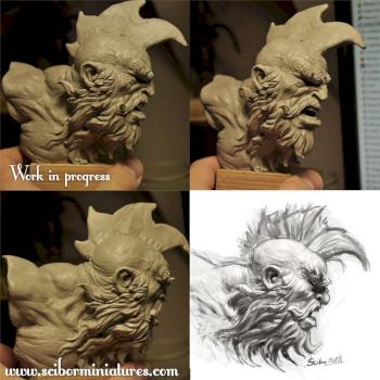 Dwarf Bust WIP by Scibor