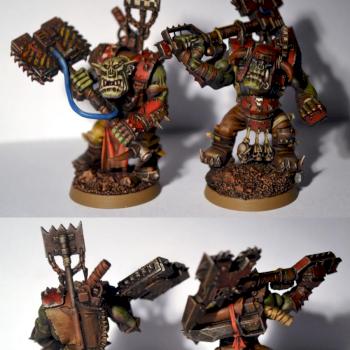 Ork nobz with big choppaz by FinitelyFailed
