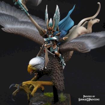 High Elf Prince on Griffon by SavageDPainting