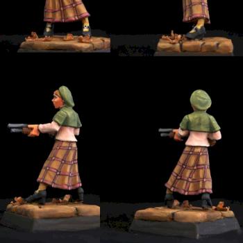 Cute Gun Moll with Shotgun by belminiart