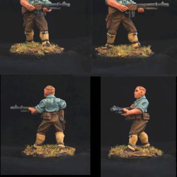 Armed Male Adventurer/Mercenary with Machine Gun by belminiart