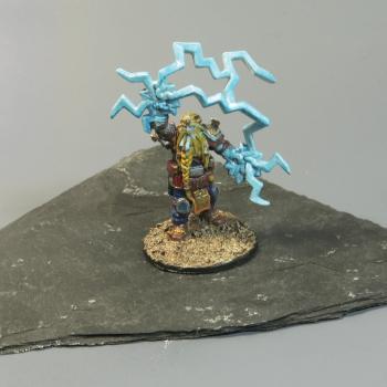 Dwarf Cleric Male throwing Lightning - Nolzur's Marvelous Miniatures by pHBalanced