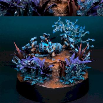 Diorama of Tau Pathfinder team 'Last stand' by JAB