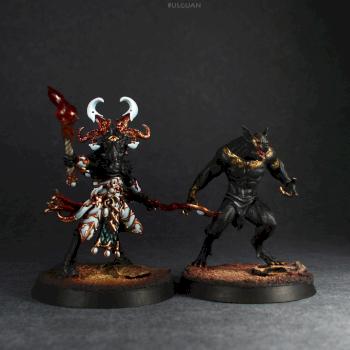 Anubis and Akeru as Tomb kings ushabti by GillianH