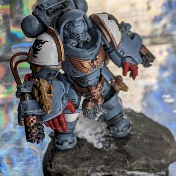 Gnryll Ghostwolf - Space Wolf in Gravis Armour by Bobrocks