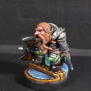 Diehard Miniatures - Grimm Banethrall-Dwarf Warrior by mikecarrero