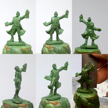 H P Lovecraft Miniature by philhynes