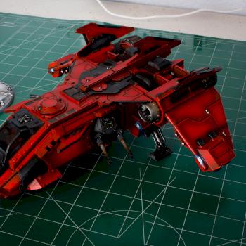 Blood Angels Fire Raptor Gunship by stray_fox