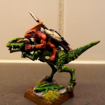Skink on raptor by Karokk