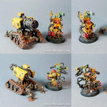Imperial Fists Thunderfire cannon and Techmarine by PoneyBoy