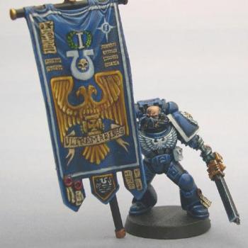 1st Company Standard bearer - Ultramarines by Cryptorchid