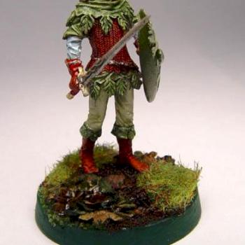 Wood Elf Swordsman in Leather Lamellar Armor by Singaliel
