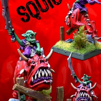 Night goblin warboss on giant squig by dbseb