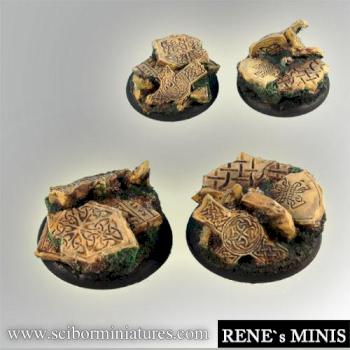 Celtic Ruins Round bases 40 mm Round Edge Set1 by rene