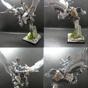 Warhammer Bretonnian Pegasus Knight of Ice Crystal by tinman755