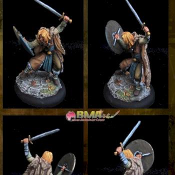 Wildling Warrior with Long Sword and Shield by belminiart