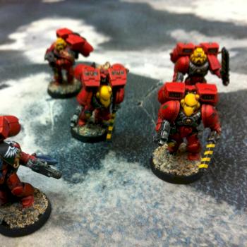 Blood Angels 4th company First Assault squad by Ghevrix