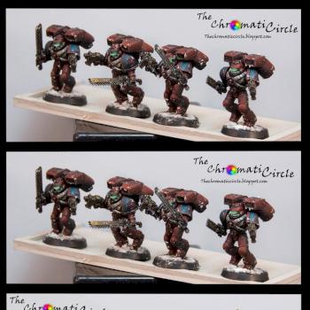 Space Marines Blood Angels Assault Squad by BaSiLiSk