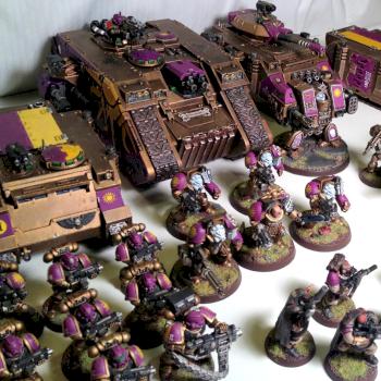 Unconquered Sun Space Marine Army, alternate view by Spanglo
