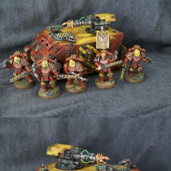 Blood Angels assault squad with Razorback by Garrett