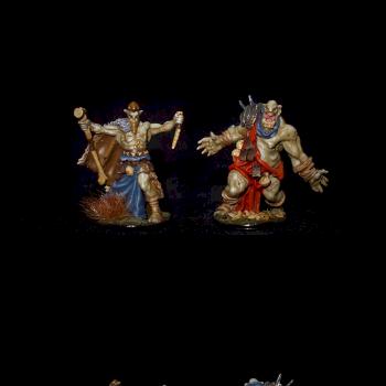 Zombicide Green Horde Orc Necromancer and Fatty by peckersaurus