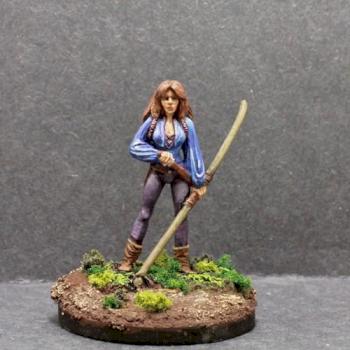 Dark Sword Female Cleric with Bo staff by superbug983
