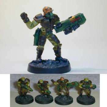 Prosthene marines w/ Pulse Rifles by striker8