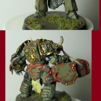 Death Guard Terminator with plasma cannon by Rerclusiarch