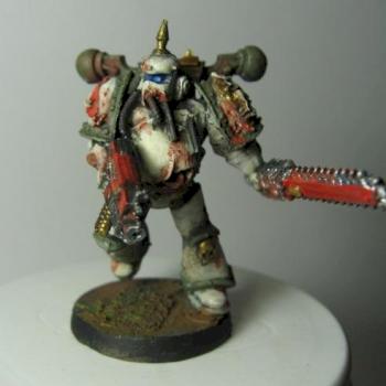 Death Guard Plague Marine with chainsword & bolter by Rerclusiarch