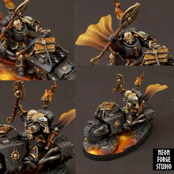 Salamanders Primaris Chaplain on bike by NeonForgeStudio