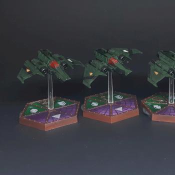 Salamanders Xiphon Interceptors - Aeronautica Imperialis by Dinoslaw